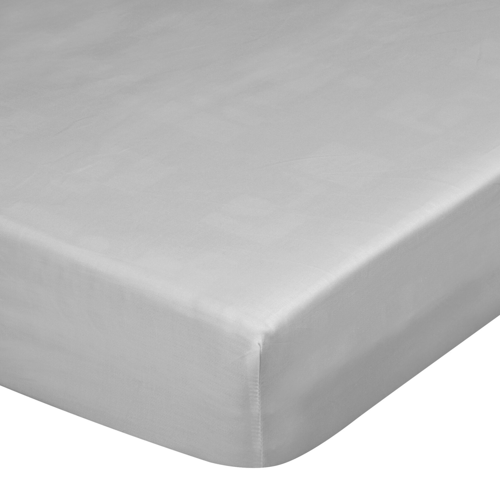 Plachta na posteľ zo saténovej bavlny s gumičkou - Nova/Diva, strieborná 220 x 200 cm